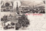 Dortmund Litho/Gruss aus Dortmund./Vehmlinde./Kriegerdenkmal./Fredenbaum./Parthie.. -