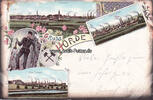 Dortmund/Hörde Litho/Gruss aus Hörde/Hörder Eisenwerk. / Totalansicht / Hermannshütte -