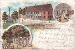 Dortmund/Brünninghausen Litho/Gruss aus dem Gartenrestaurant zum Adler Brünninghausen / Garten / Krieger. . . -
