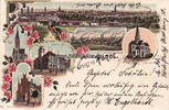 Dortmund/Hörde Litho/Gruss aus Hörde./Post mit Denkmal. / Evang. -Kirche. / Kreishaus. / . . . -