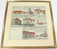Leipzig Original altkolorierter Kupferstich von J.E.Scheffler bei Homanns Erben/gerahmt -