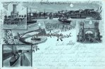 Holtenau Litho/Gruss vom Kaiser Wilhelm Kanal./Facade der Hochbrücke/Holtenau mit der ... -