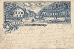  1897 Schiesshaus/Schießhaus/Deensen im Solling Litho/Vorläufer/Gruss aus Schiesshaus im Solling./Zum grünen Jäger 2-3
