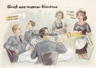 Bundesrepublik Deutschland Ansichtskarte/Postkarte/LuSo-Karte bunt/"Gruß aus unserer Kantine" -