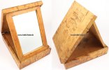 Skandinavien Biedermeier Reisespiegel/Schmink-, Rasier- und Klappspiegel mit Schublade -