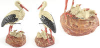 Deutschland Elastolin / Massefigur / Storch / Storchenfamilie im Nest -