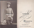 Minden i/W. Foto / Offizier in Uniform, mit Schirmmütze und Säbel / Atelier Carl Beste -