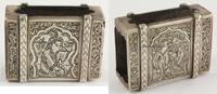 Orient Streichholzschachtelbehälter / Silber / Handarbeit -
