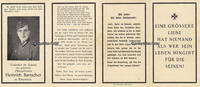 Drittes Reich / Rösenbeck Totenzettel / Sterbebild / Gedenket des gefallenem Obergefreiten Heinrich Bartscher -