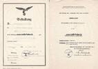 Drittes Reich 2 Bestallungs-Urkunden/zum Wachtmeister d.Res./z. Leutnant (Kr.O.)/Günter Kärgel -