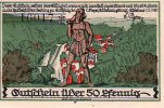 Rübeland(Ost 3725) 50 Pfennig Großer Wasserfall/KN.schwarz/Wz.Ovalmuster/Vs.Berg punktiert -