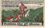 Rübeland(3725) 25 Pfenig Von steilen Felsen/KN.blau/Wz.Ovalmuster/Vs.Berg punktiert -