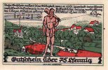 Rübeland(Ost 3725) 75 Pfennig Kanzel/KN.schwarz/Wz.Ovalmuster/Vs.Berg teilweise schraffiert -