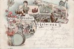 Dresden(8010 Ost) 1896 Lithographie/Gruss von der Dresdner Vogelwiese 3