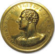 GREAT BRITAIN 52mm AE gilded medal 1798 A.D. 41st birthday of prominent actor John Philip Kemble - by John Hancock EF/EF+ cleaned surfaces