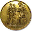 FRANCE - PREMIER EMPIRE 40mm GILDED AE medal 1814 A.D. Commemorating the departure of Napoléon from St Cloud - scarce medal EF++ nearly as minted, some mottled toning on obverse