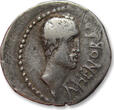 ROMAN REPUBLIC AR silver denarius circa 41-40 B.C. Cn. Domitius L.f. Ahenobarbus, uncertain mint near Adriatic or Ionian sea VF+ / EF -graffiti mark "NA" or "VN&