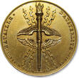 FRANCE - PREMIER EMPIRE AE GILDED 40mm commemorative medal 1805 A.D. Napoleon I Bonaparte: Commemorating the battle of Austerlitz EF strong gilding, hairline scratches on reverse