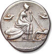 ROMAN REPUBLIC AR silver denarius 115-114 B.C. anonymous issue, Rome mint - with old handwritten collector