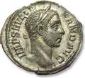 ROMAN EMPIRE AR silver denarius 228-231 A.D. Severus Alexander, Rome - ANNONA AVG, near mint state! - EF+ nearly as minted, some mint luster in fields, spots of blue & gold
