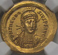 ROMAN EMPIRE AV gold solidus circa 408-420 A.D. Theodosius II, Constantinople mint - CONCORDIA AVGG Δ - nearly as minted NGC Ch AU 5/5 3/5 edge bends - almost as minted