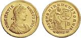 ROMAN EMPIRE AV gold solidus circa 367-375 A.D. Gratian / Gratianus, Constantinople - very rare type, mint state - EX NAC 2012 - NGC MS 5/5 2/5 brushed, small nick