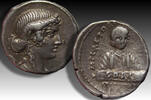 ROMAN REPUBLIC AR silver denarius M. Plaetorius M. f. Cestianus, Rome mint - scarce type - -