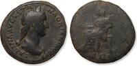 ROMAN EMPIRE AE As Sabina, Rome mint - CONCORDIA reverse - scarcer variety with long hair portrait -