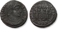 ROMAN EMPIRE AE (silvered) follis / nummus Constans as Augustus, Siscia mint - ASIS - additional palm symbol in field -