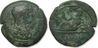 ROMAN EMPIRE AE 35mm drachm Hadrian, Alexandria mint - Nilus leaning on hippopotamus - huge 35mm coin -
