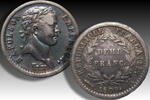 AR 1/2 franc - demi-franc 1808 A.D. FRANCE - PREMIER EMPIRE Napoleon Bonaparte - Bordeaux mint - 1808 K - VF+/EF- dark steelgrey patina with hint...