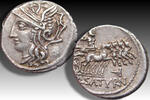 ROMAN EMPIRE AR silver denarius L. Appuleius Saturninus, Rome mint -