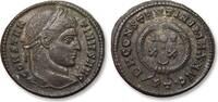 ROMAN EMPIRE AE (silvered) follis / nummus Constantine I, Ticinum (Pavia) mint, 1st officina - mintmark PT + crescent symbo -