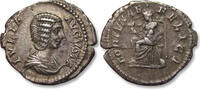 ROMAN EMPIRE AR silver denarius circa 208-209 A.D. Julia Domna, Rome mint - FORTVNAE FELICI - VF+/EF- attractive dark toning with hints of irride...