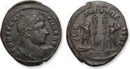 ROMAN EMPIRE AE follis / nummus circa 334-335 A.D. Constantine I, Aquileia mint, 2nd officina - mintmark AQS - rare type! VF+ dark patina