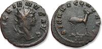 ROMAN EMPIRE AE/BI antoninianus Gallienus, Rome mint - DIANAE CONS AVG - Part of Gallienus' popular zoo series -