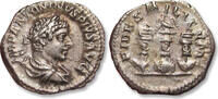ROMAN EMPIRE AR silver denarius Elagabalus, Rome mint - FIDES MILITVM, military standards - -