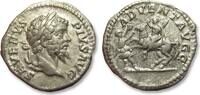 AR silver denarius circa 202-210 A.D. ROMAN EMPIRE Septimius Severus, Rome mint - ADVENT AVGG - scarcer type VF/VF+ lightly toned