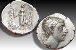 ANCIENT GREECE AR silver drachm 63-52 B.C. Cappadocian Kingdom, Ariobarzanes II Philopator, Eusebeia-Mazaka VF+/EF- light hint of toning