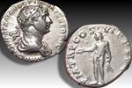ROMAN EMPIRE AR silver denarius circa 112-117 A.D. Trajan / Trajanus, Rome mint - P M TR P COS VI P P S P Q R - Bonus Eventus VF+