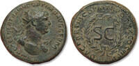 ROMAN EMPIRE 24mm AE dupondius circa 115-116 A.D. Trajan / Trajanus, struck in Rome for circulation in Syria VF+ greenish sandy patina