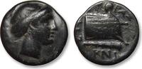 ANCIENT GREECE AE 14 mm coin circa 375-340 B.C. Caria, Knidos - Euphragoras magistrate - rare ΔΑΜΟΚΡ