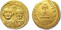 BYZANTINE EMPIRE AV gold solidus Heraclius and Heraclius Constantine, Constantinople