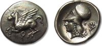 ANCIENT GREECE AR stater Corinthia, Corinth, -- great toning, large flan --