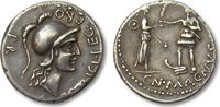 ROMAN REPUBLIC AR Denarius Pompey/Pompeius Magnus and M. Poblicius, Spain