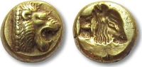 ANCIENT GREECE EL Hekte Lesbos, Mytilene -- great details on lion and calf--