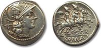 ROMAN REPUBLIC Denarius C. Scribonius, Rome