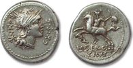 ROMAN REPUBLIC Denarius M. Sergius Silus, Rome