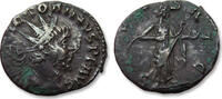 ROMAN EMPIRE AE silvered antoninianus Victorinus, Colonia Agrippinensis, Ex Kaiser Frankfurt 1984 with ticket -
