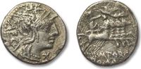 ROMAN REPUBLIC AR Denarius M. Porcius Laeca, Rome